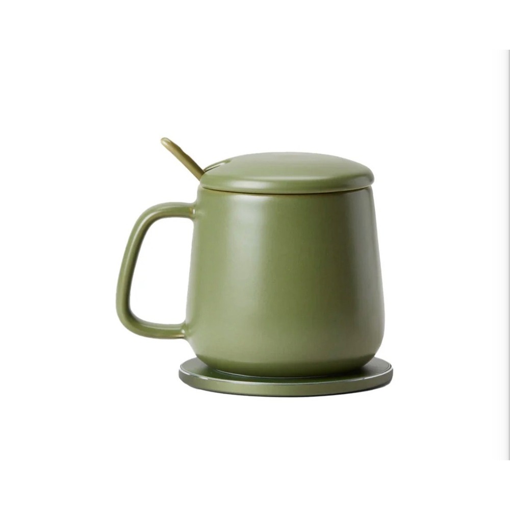 Speaqua Heating Coffee Mug with 15W Wireless Phone Charger 12oz Dark Green NEW